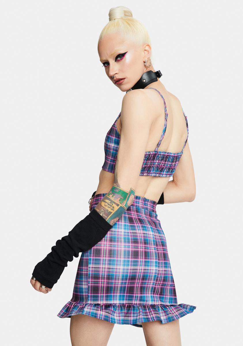 High waisted plaid clearance skirt dolls kill