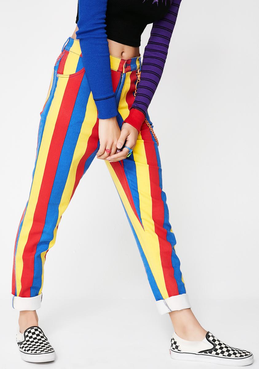 Striped Denim Rainbow Jeans – Dolls Kill