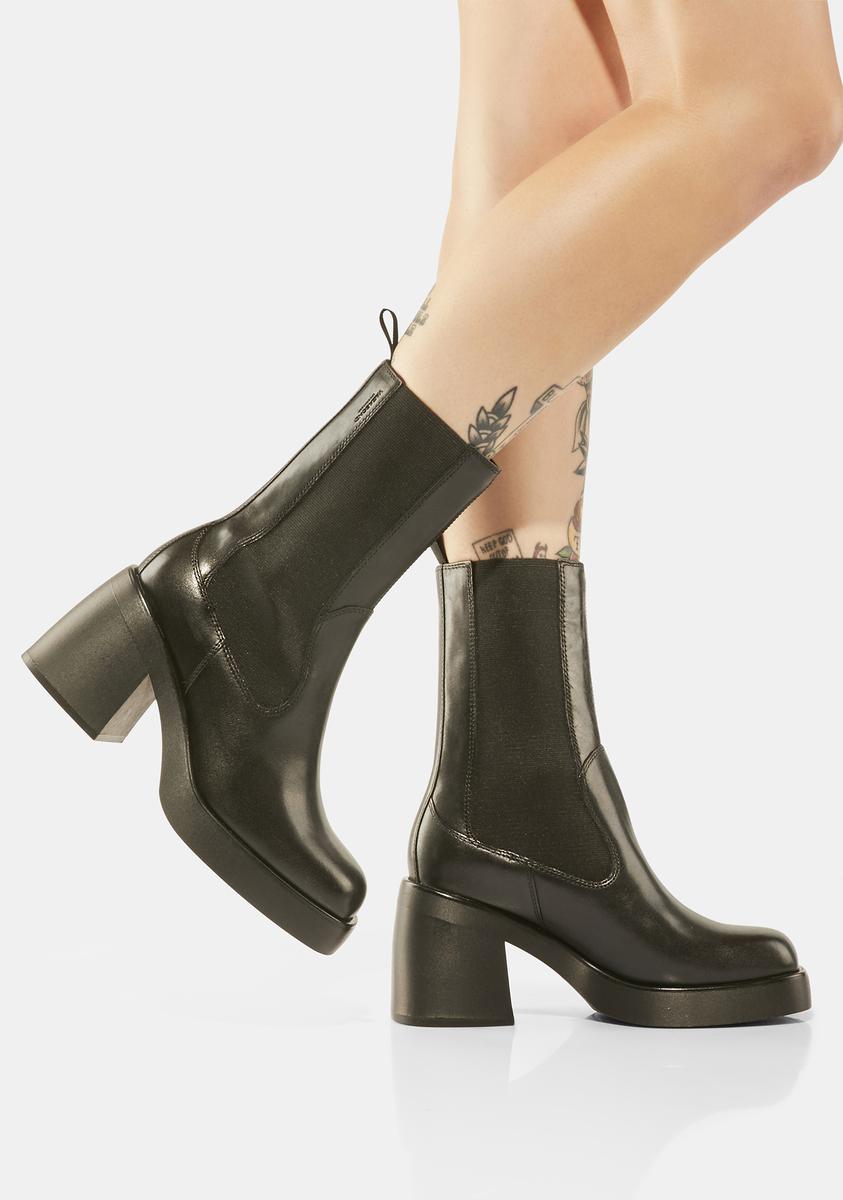 Vagabond Shoemakers Heeled Chelsea Boots - Black Leather – Dolls Kill