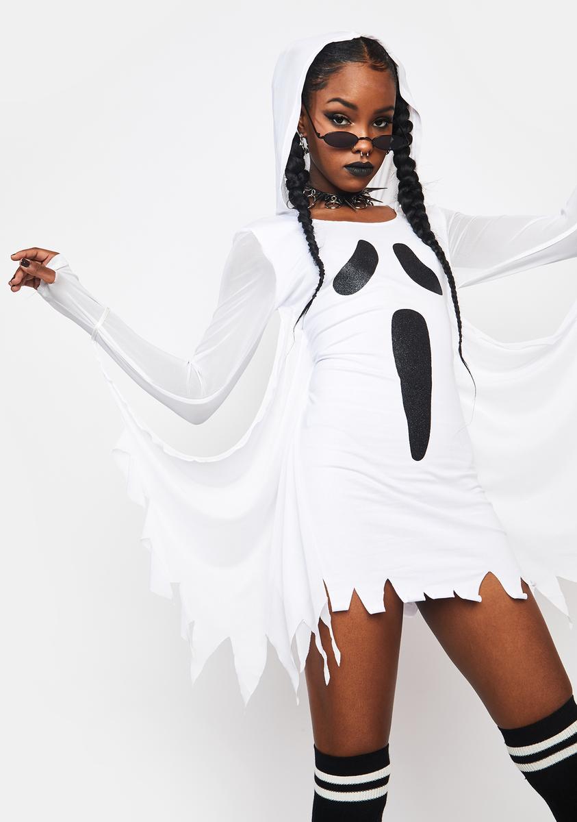 Ghost Face Mini Dress Halloween Costume – Dolls Kill