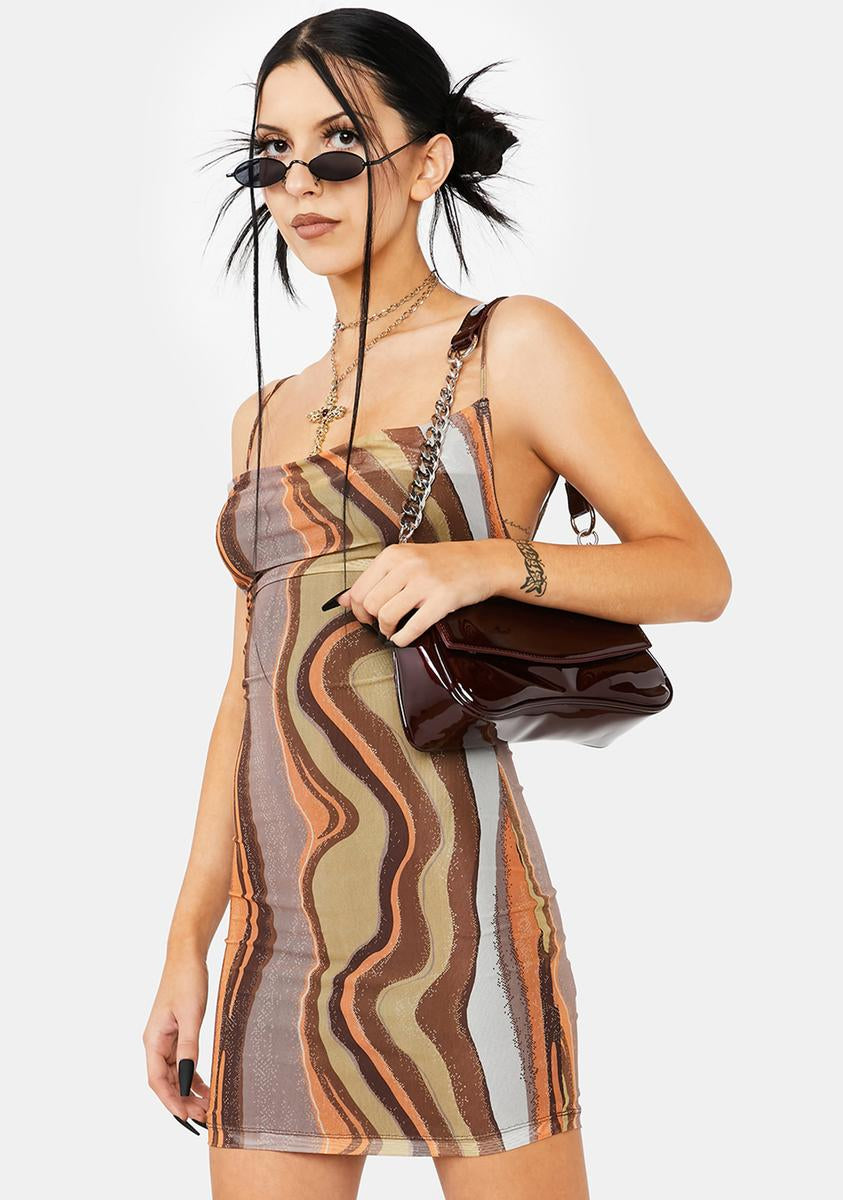 Motel Bexley Dress Earthy Gradient Brown