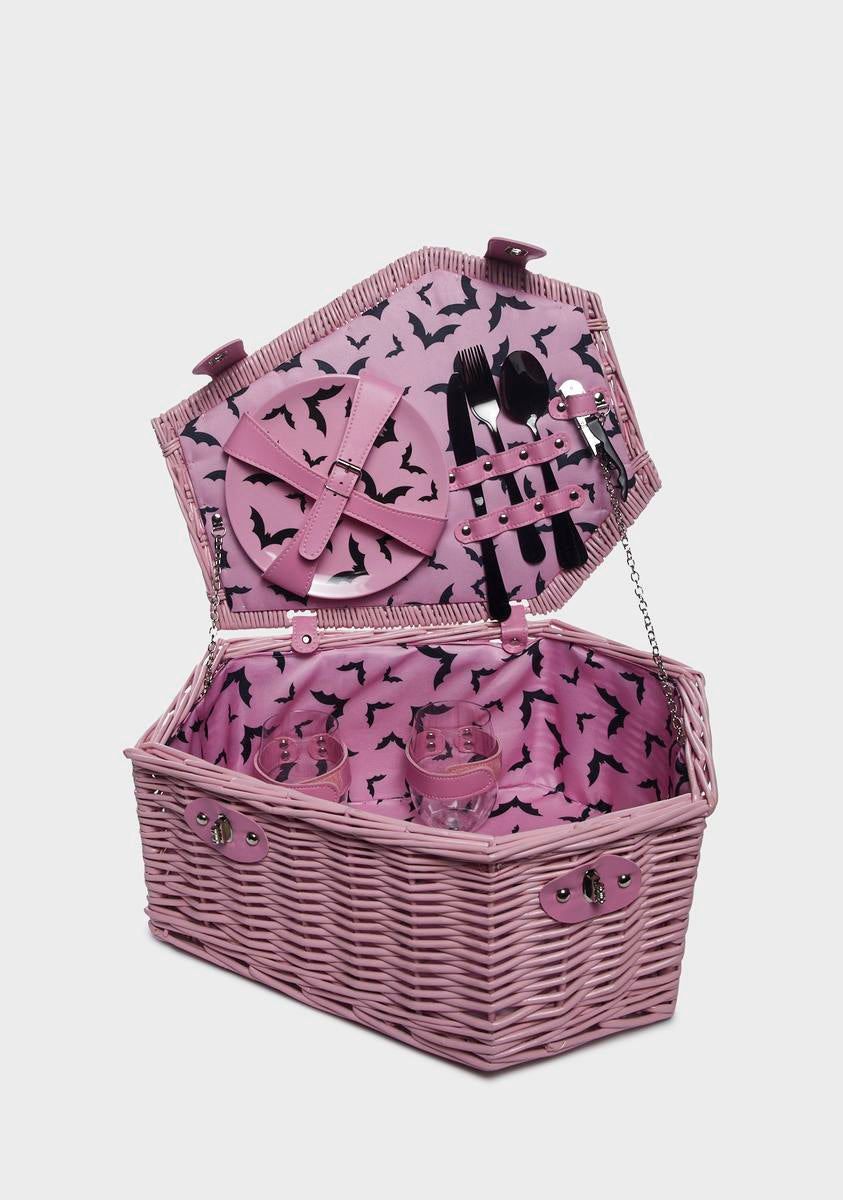 Dolls Home Coffin Shaped Picnic Basket - Pink – Dolls Kill