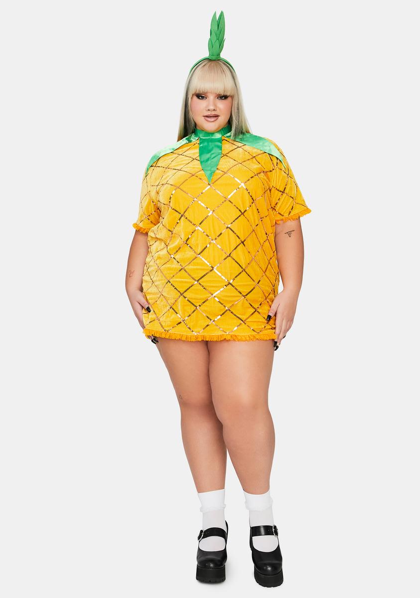 Plus Size Pineapple Halloween Costume - Yellow – Dolls Kill