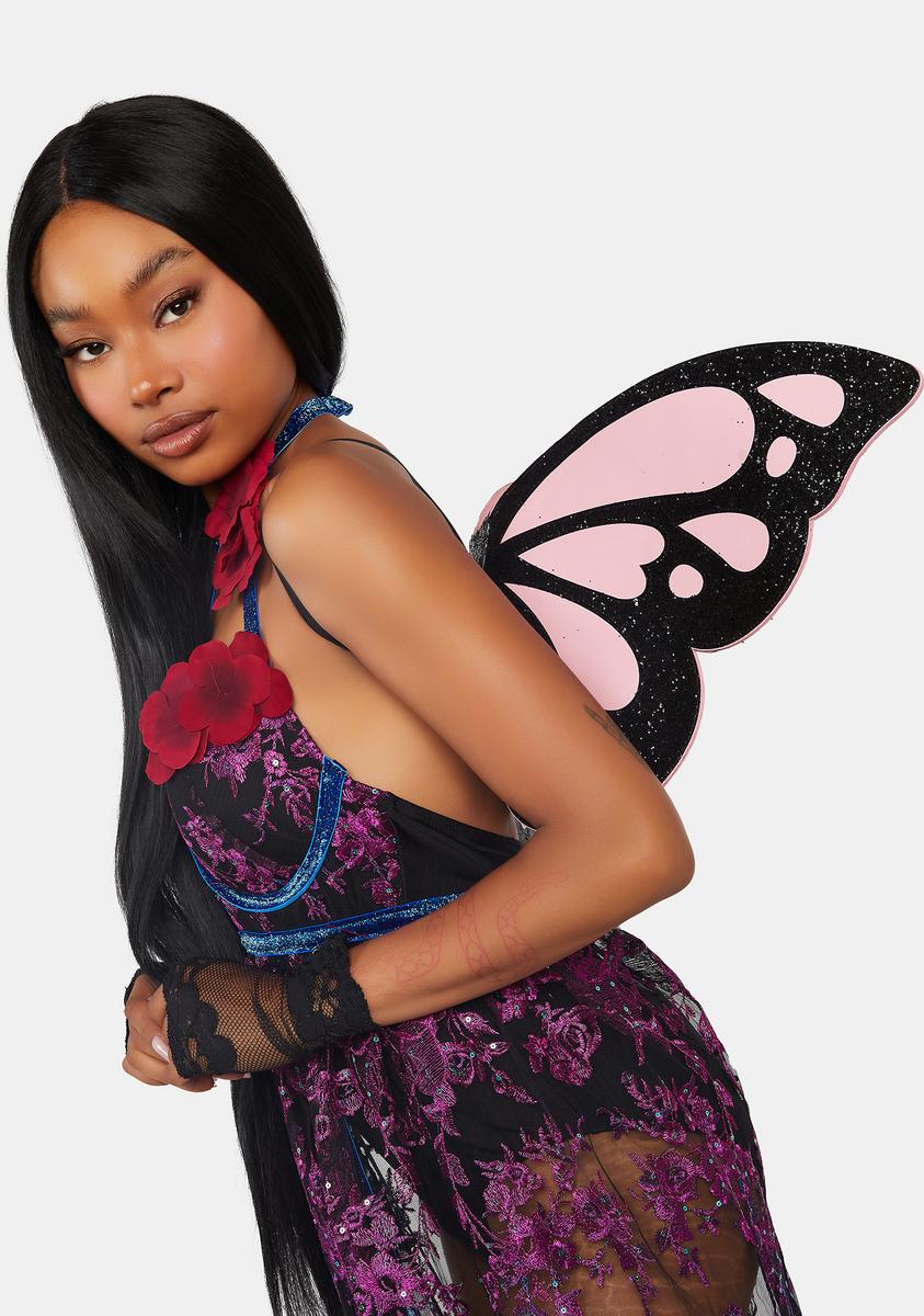 Forplay Butterfly Vinyl Wings - Pink – Dolls Kill