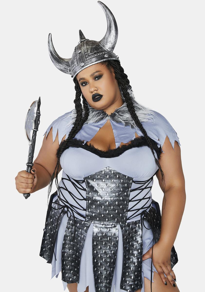 Plus Size Trickz N Treatz Sexy Viking Costume - Gray – Dolls Kill