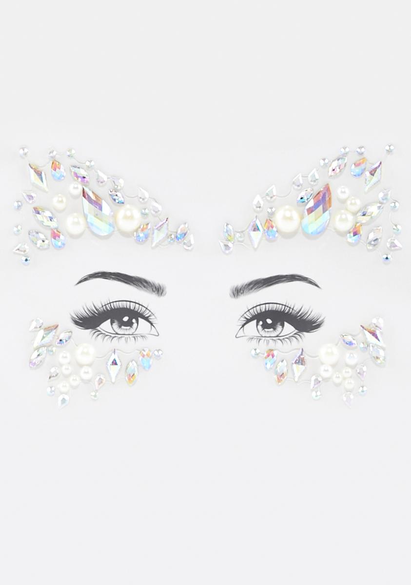 Eye Framing Diamond Crystal Face Jewels - SIlver/Iridescent – Dolls Kill