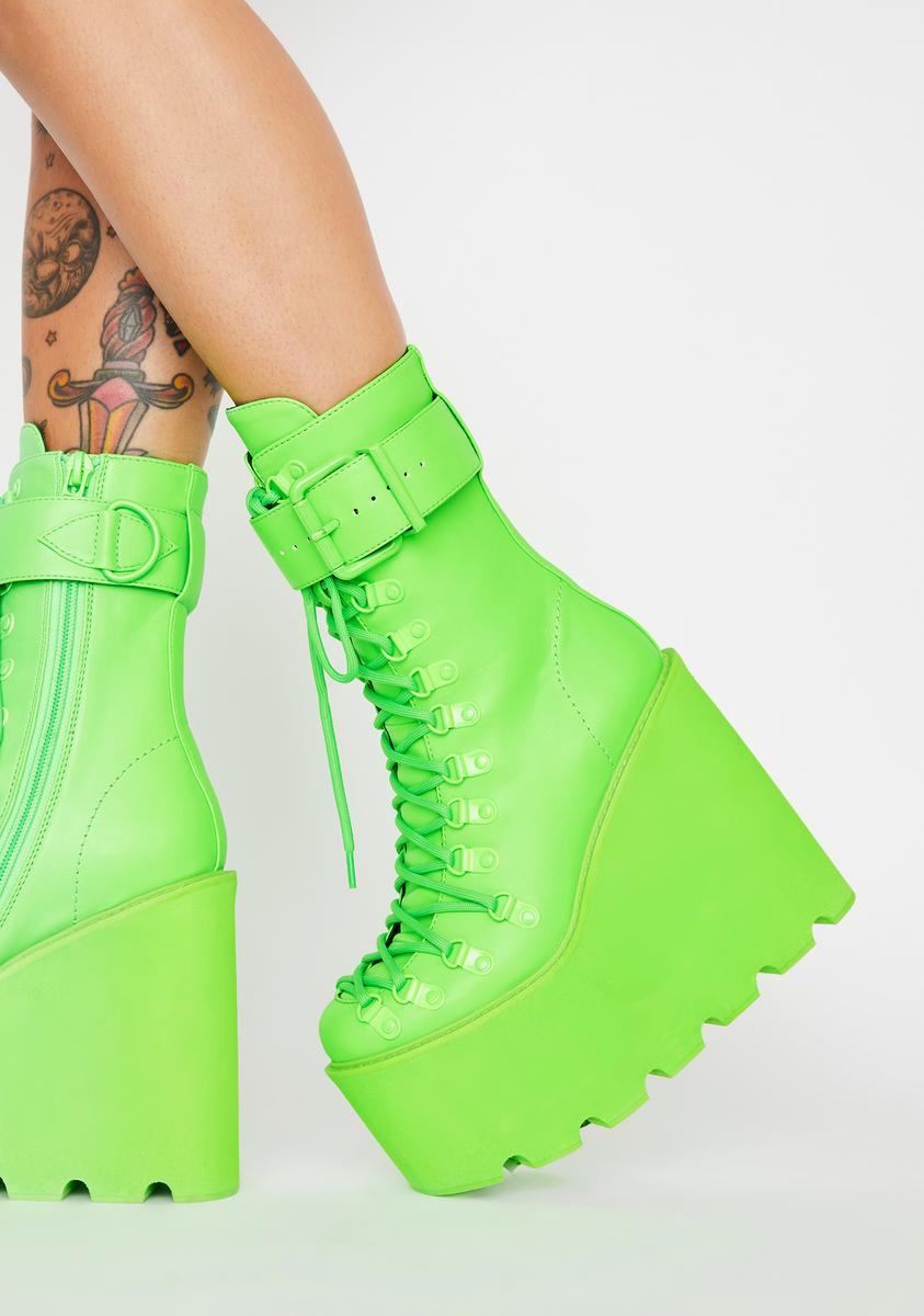 Club Exx Neon Green Traitor Boots – Dolls Kill