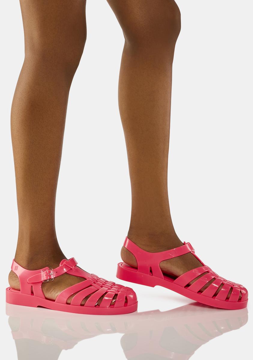 Melissa Hot Pink Possession Jelly Sandals – Dolls Kill