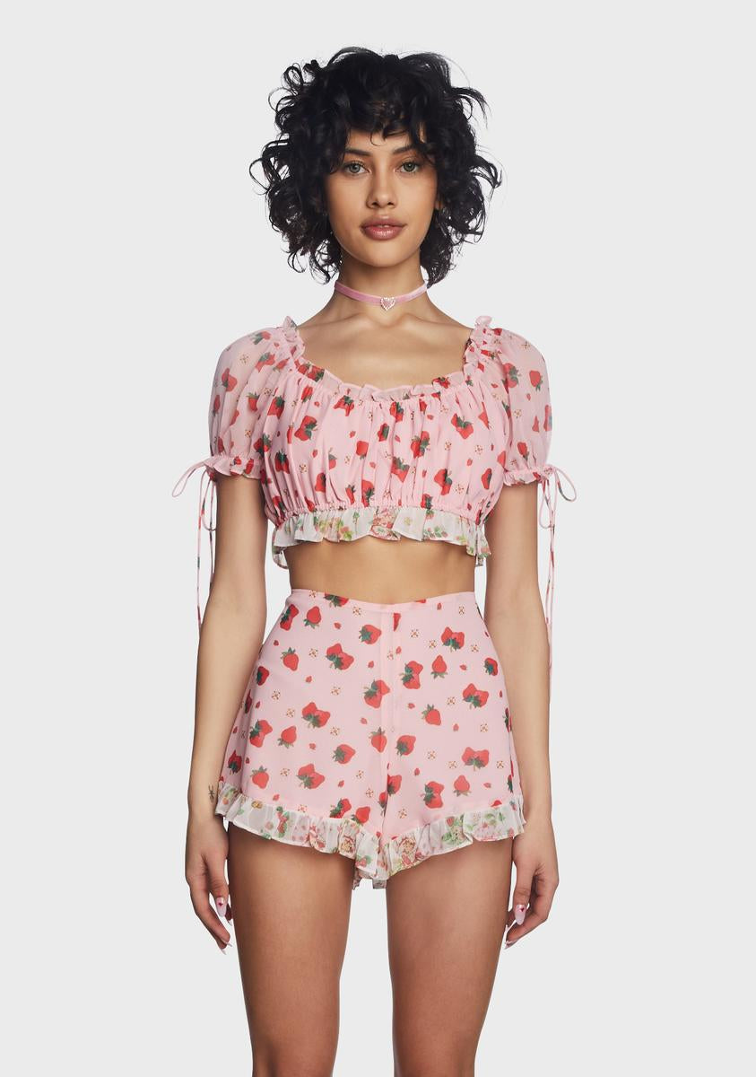 Floral Crop Top / Shorts Set, cute & little