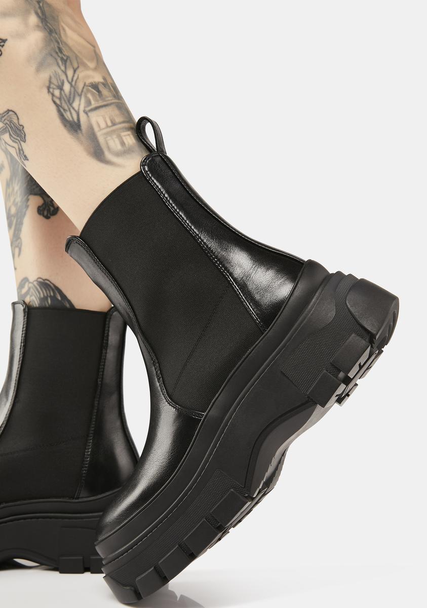 SIMMI Ankle Chelsea Vegan Leather Boots - – Dolls Kill