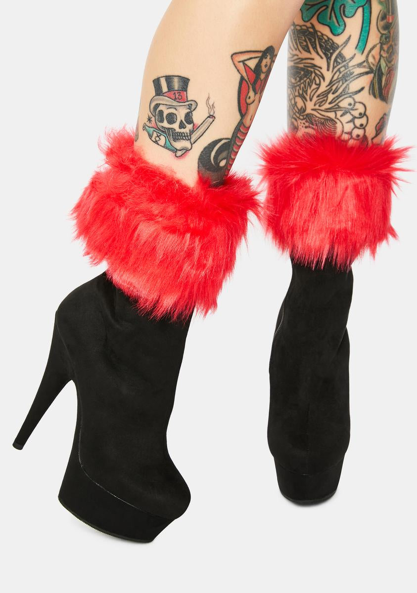 Pleaser 1000 Platform Ankle Booties With Interchangeable Faux Fur Cuffs –  Dolls Kill