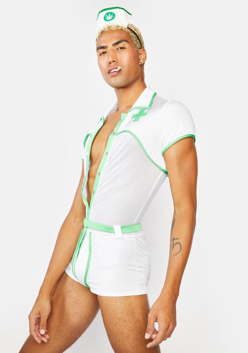 Roma Sexy Weed Doctor Men's Costume - White/Green – Dolls Kill