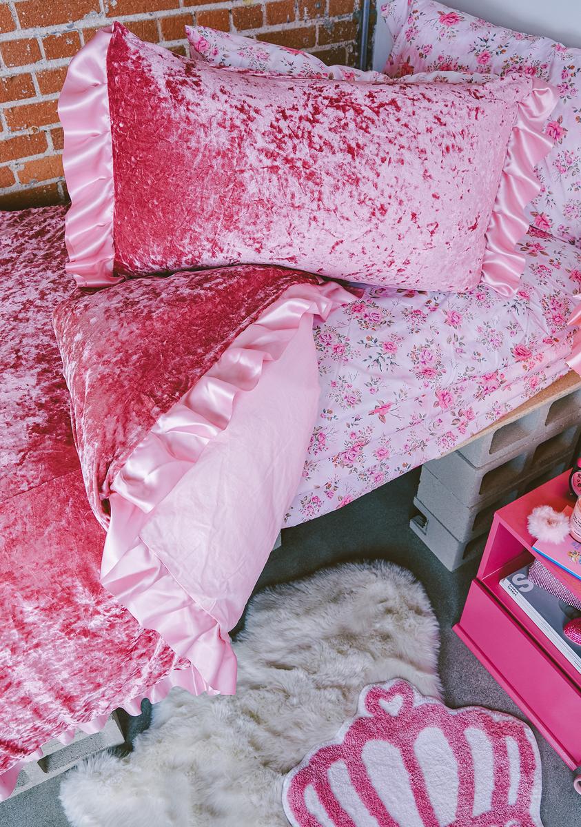 Dolls Home Velvet Duvet Sham Bedding Set - Light Pink – Dolls Kill