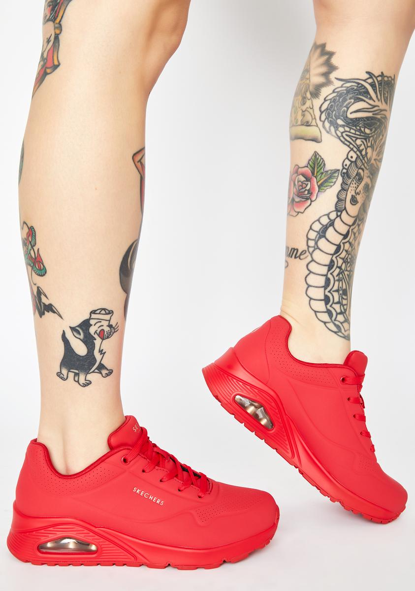 Skechers Red Stand On Air Uno Sneakers – Dolls Kill