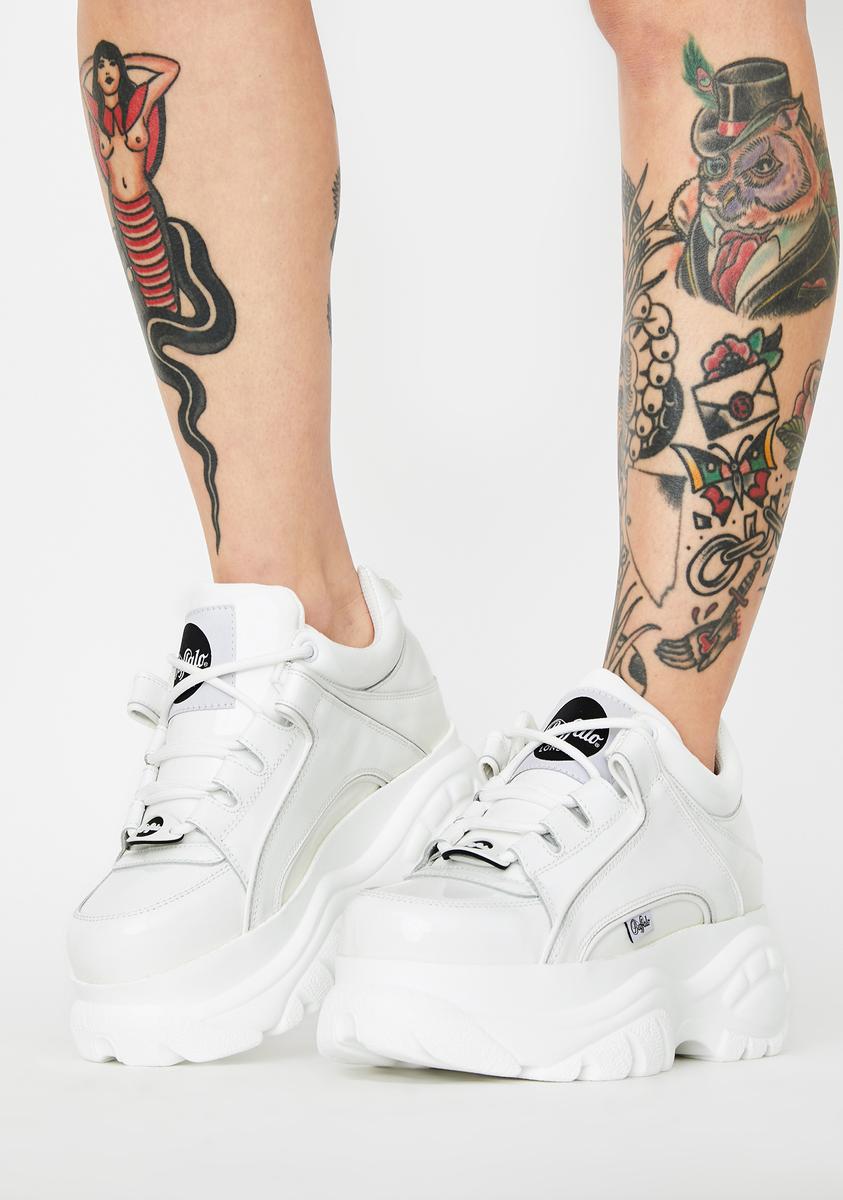 Buffalo London White Classic Low Patent Leather Sneakers – Dolls Kill