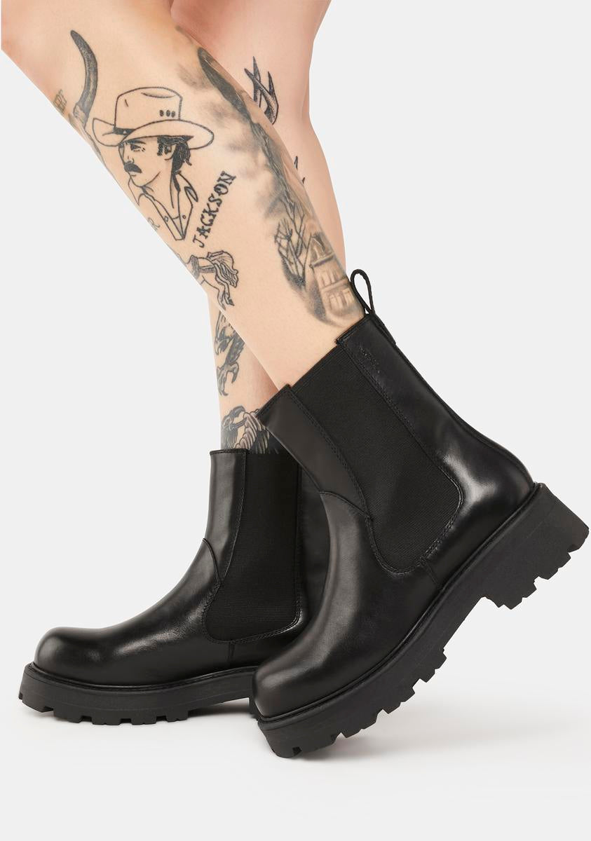 Vagabond Shoemakers Cleated Chelsea Boots - Leather – Dolls Kill