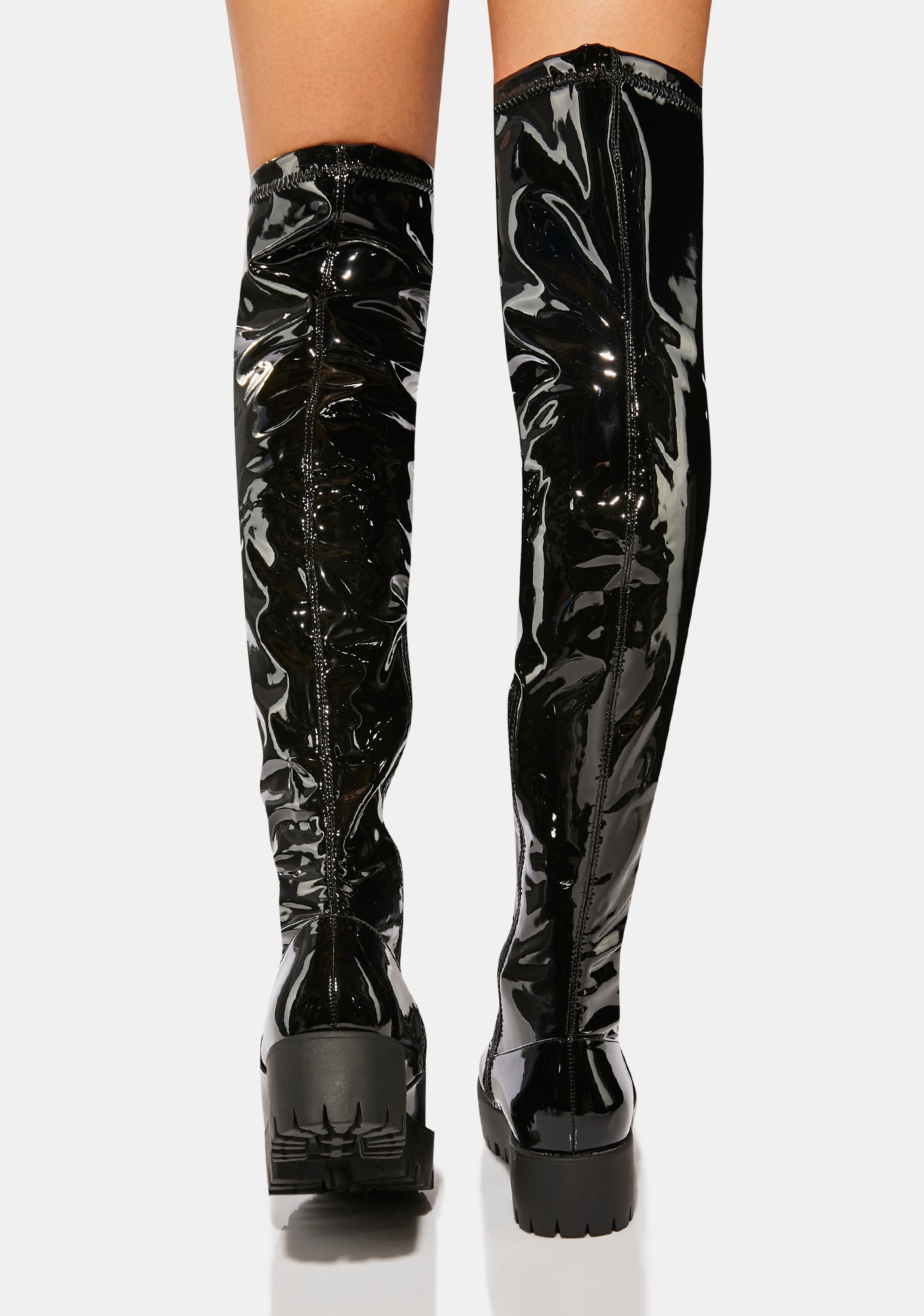 Patent leather Knee High Long boots – LarosaStyle