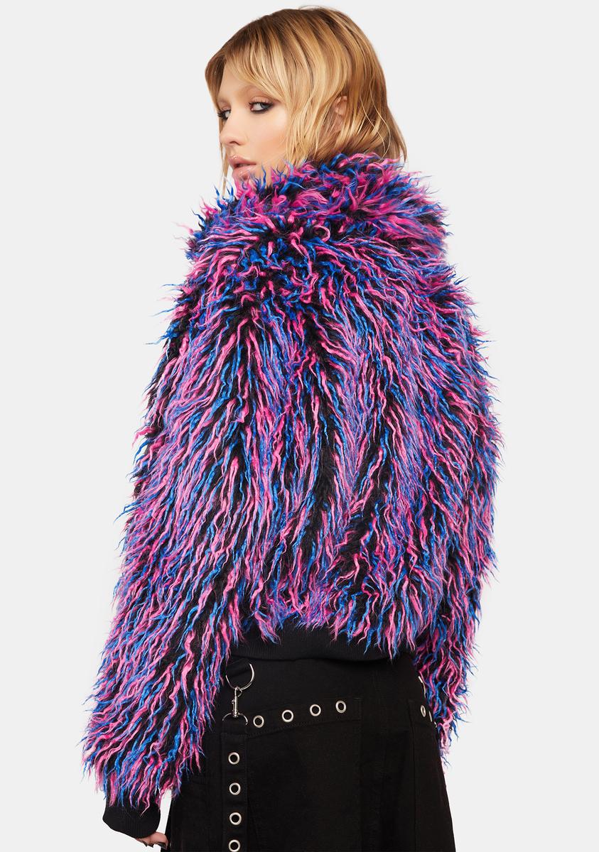 Neon Vibes Faux Fur Jacket