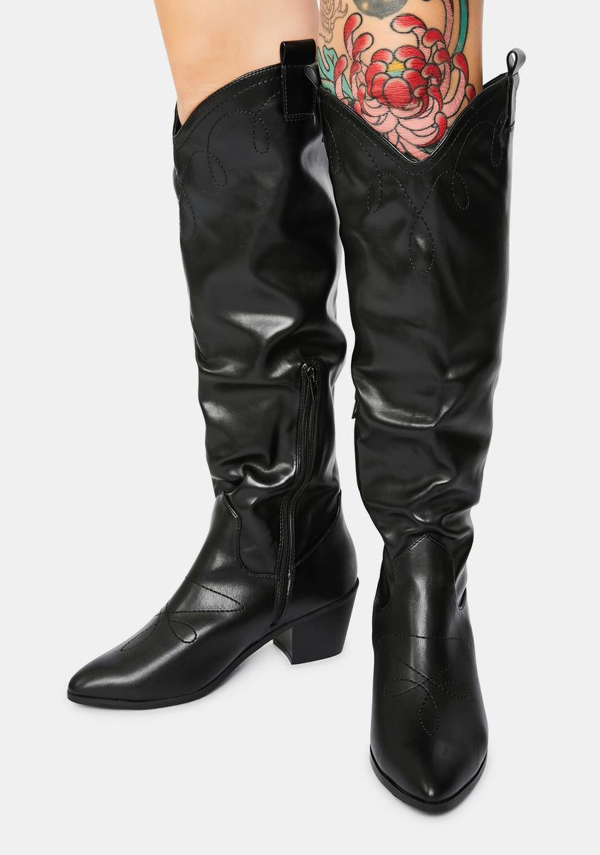 4TH & RECKLESS Jayne Knee High Cowboy Boots – Dolls Kill