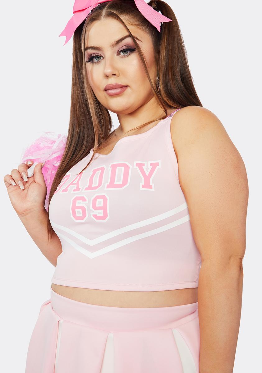 Plus Size Dolls Kill Halloween Daddy's Cheerleader Costume - Pink