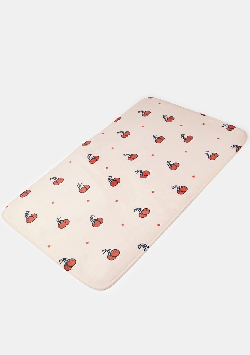 Valfre Cherry Print Bath Mat - Pink/Red – Dolls Kill