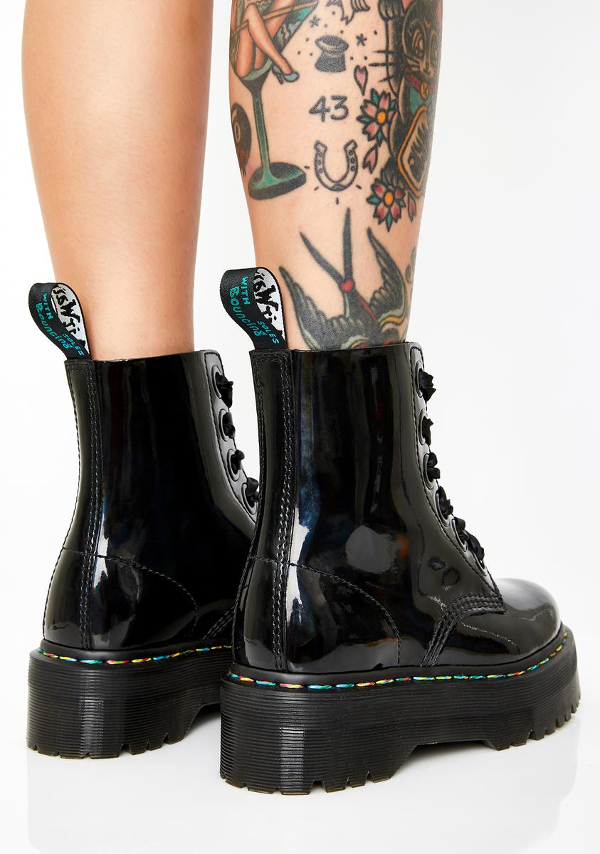 Dr. Martens Rainbow Patent Leather Platform Boots – Dolls Kill