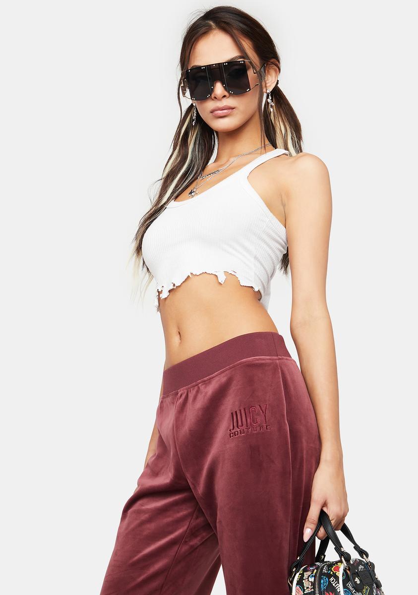 Juicy Couture Velour Track Pants - Wine Red – Dolls Kill