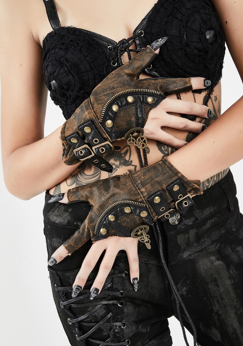 Devil Fashion Steampunk Fingerless Gloves – Dolls Kill