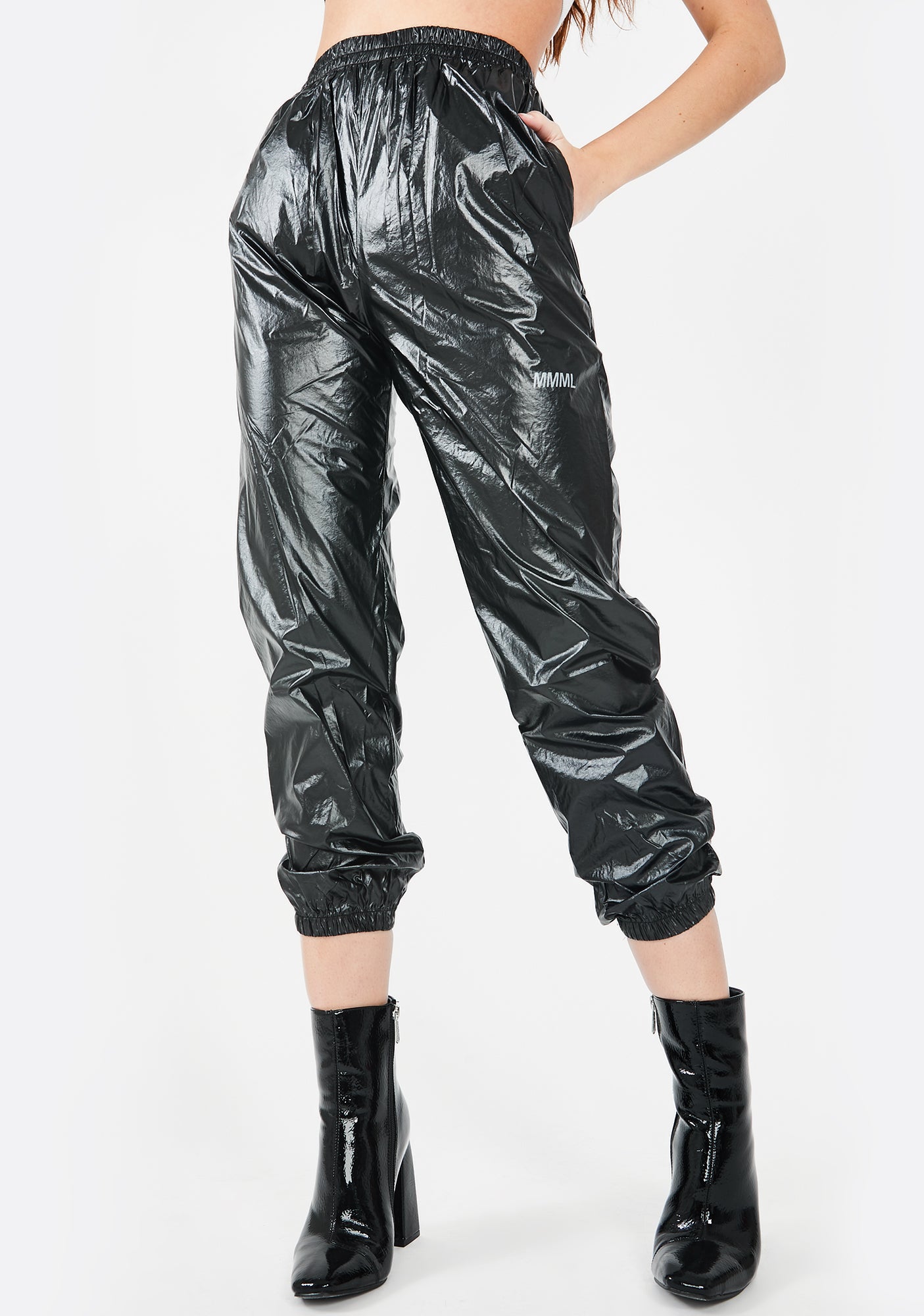 Cuffed Waxy Jogger Sweatpants – Dolls Kill