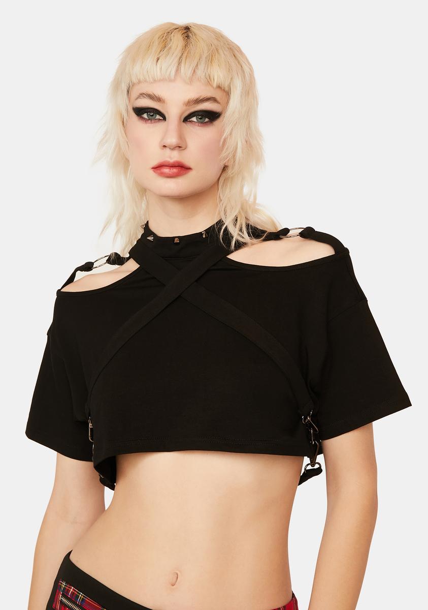 Lost Queen Strappy Crop Top – Dolls Kill