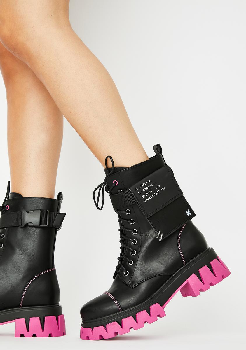 Koi Footwear Purple Banshee Combat Boots – Dolls Kill