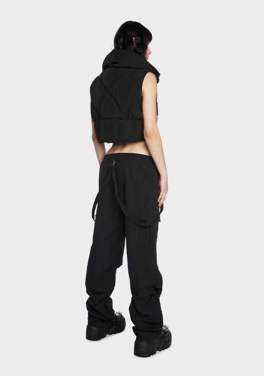 Baggy Bondage Parachute Pants - Black – Dolls Kill