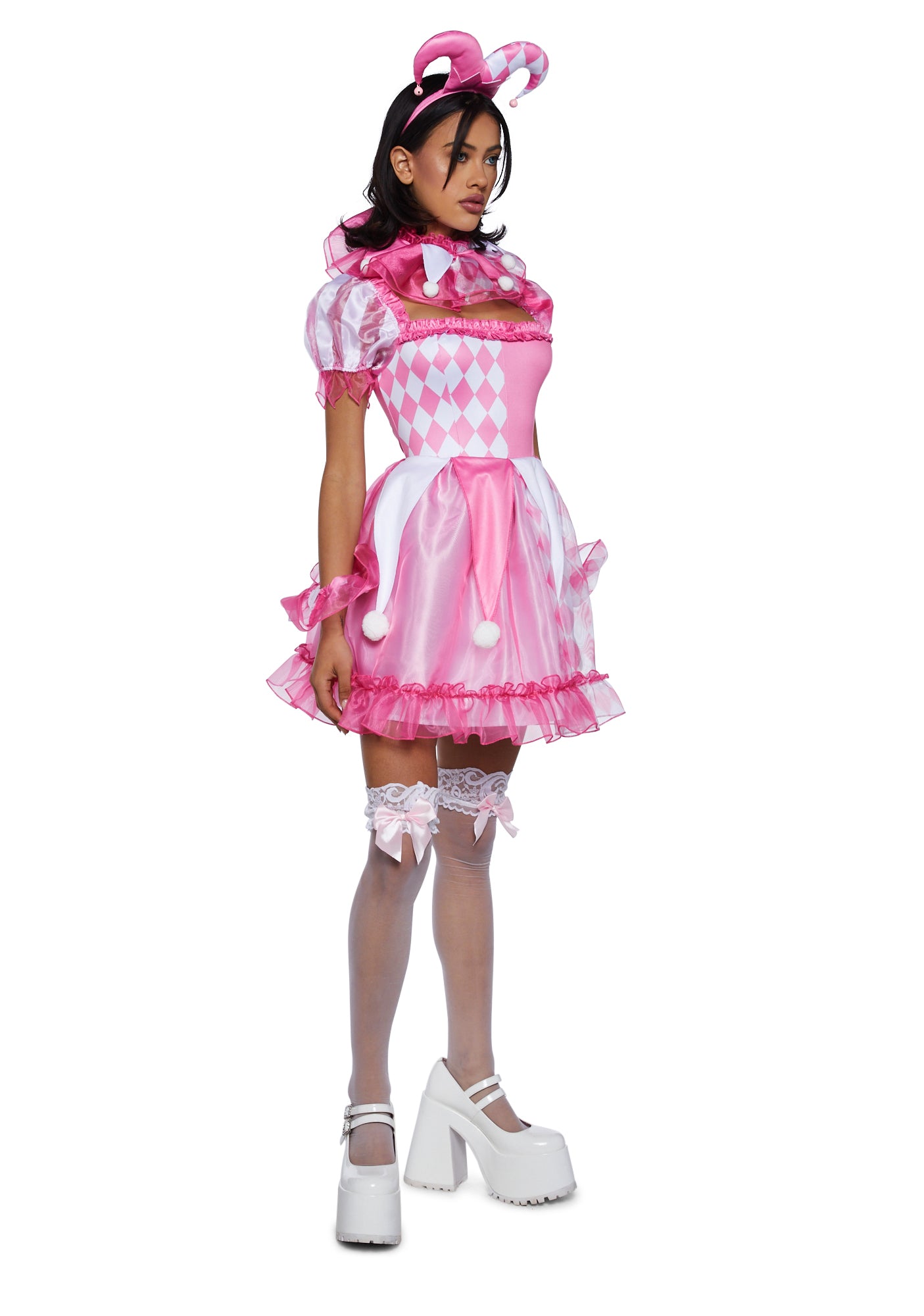 Sexy Pink Harley Quinn Jester Costume | Pinwheel Fantasy – Dolls Kill