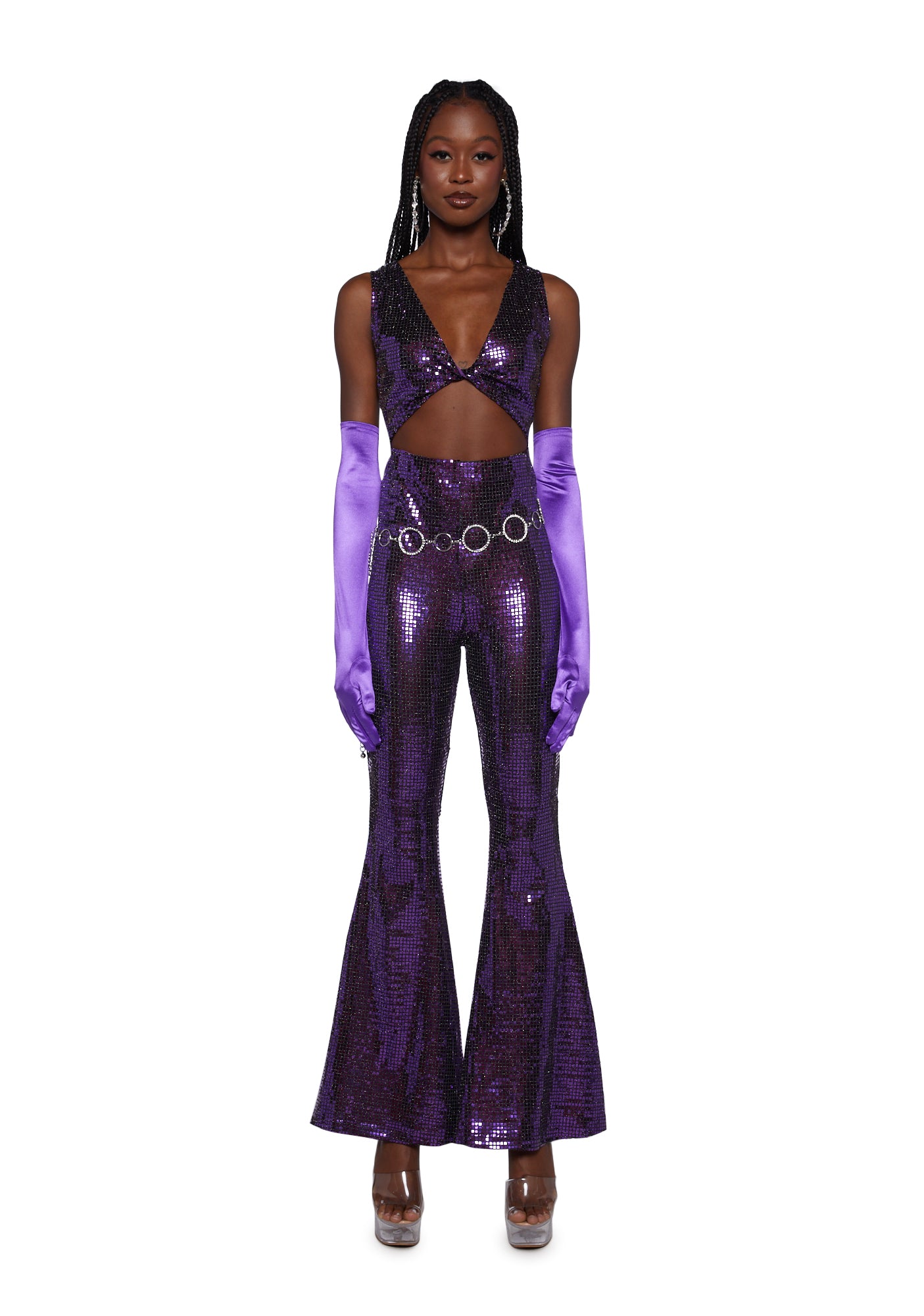 Women Disco Halloween Costume - Purple – Dolls Kill