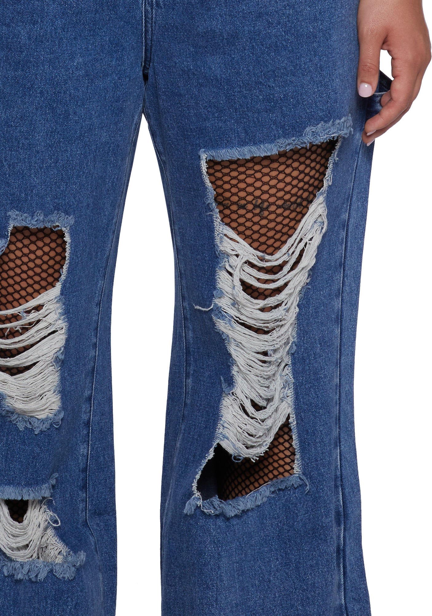 Plus Size Distressed Baggy Jeans