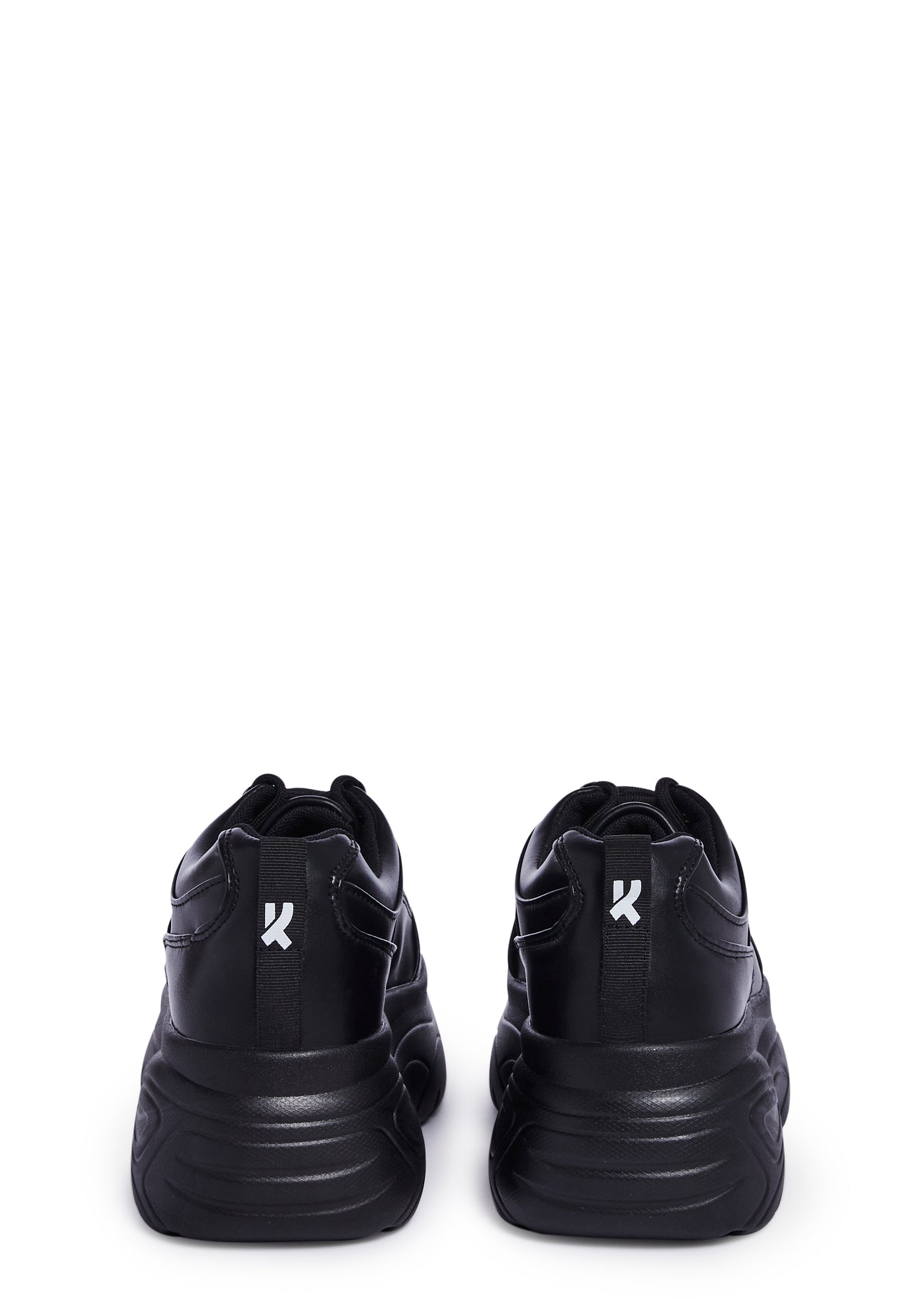Koi Footwear Matte Vegan Leather Lace Up Sneakers - Black – Dolls Kill