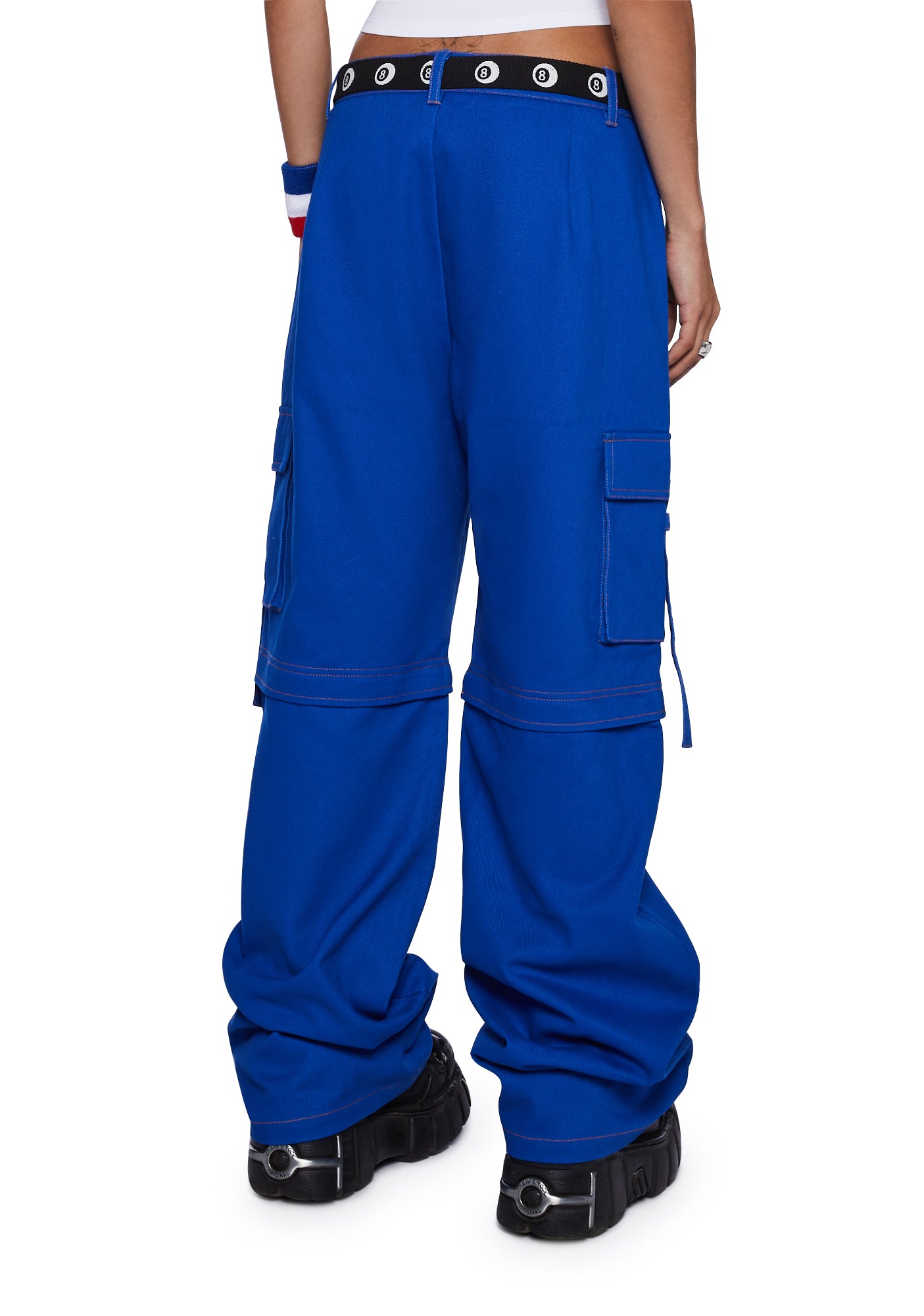 Fred And Elsie Baggy Zip Off Cargo Pants - Blue – Dolls Kill