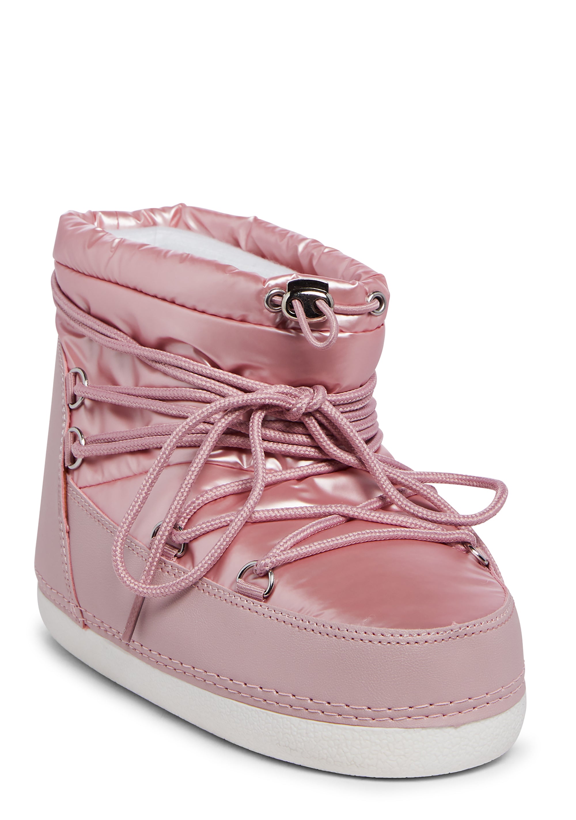 Zuri Metallic Snow Ankle Boots - Pink