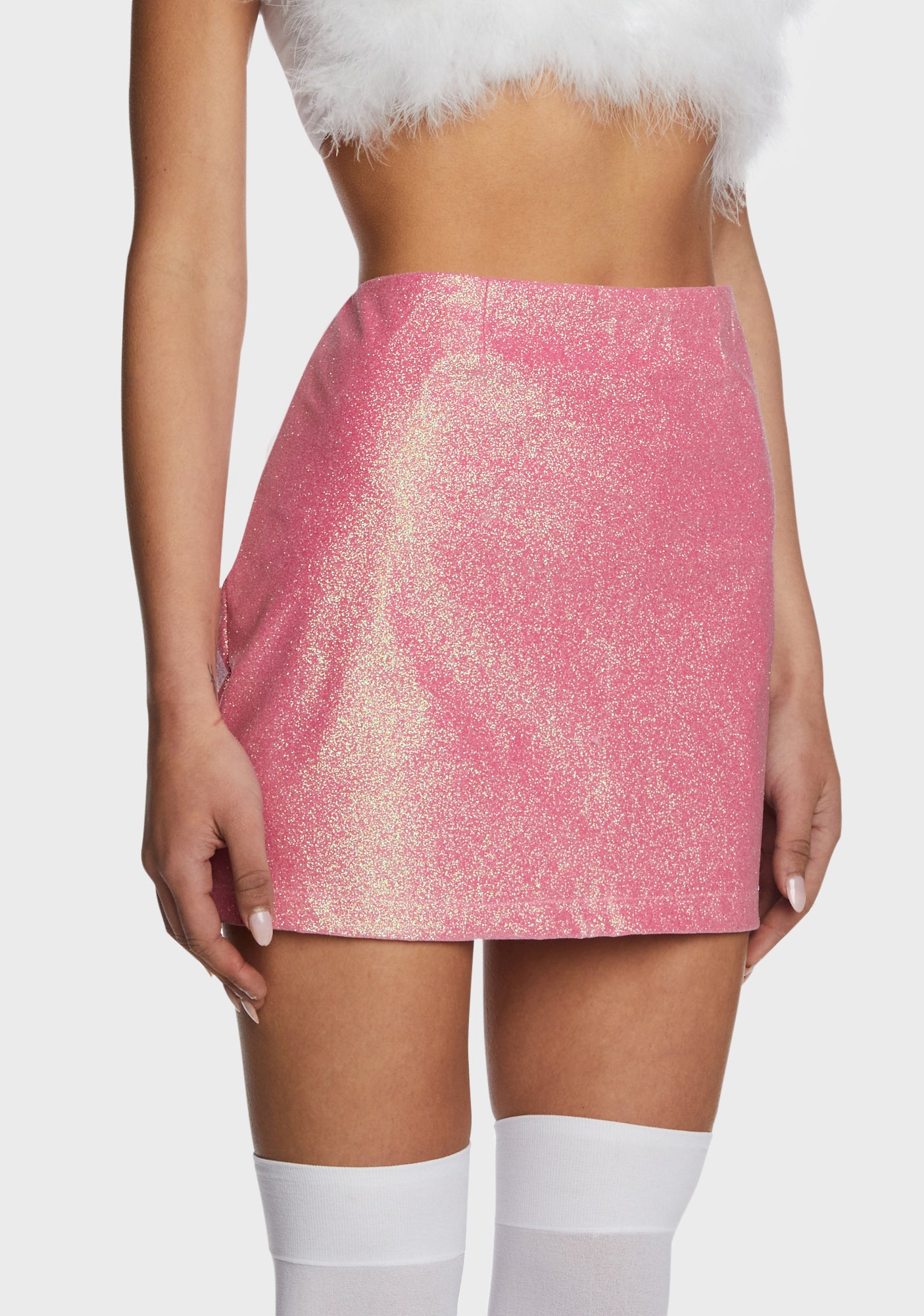 Sugar Thrillz Sparkly Glitter Mini Skirt - Pink – Dolls Kill