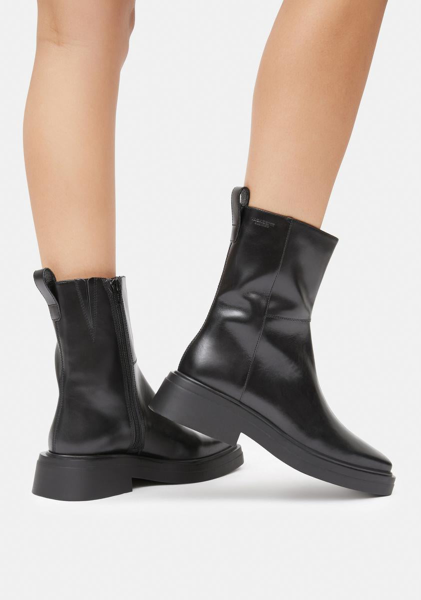 Vagabond Shoemakers Square Toe Ankle Boots - Black – Dolls Kill