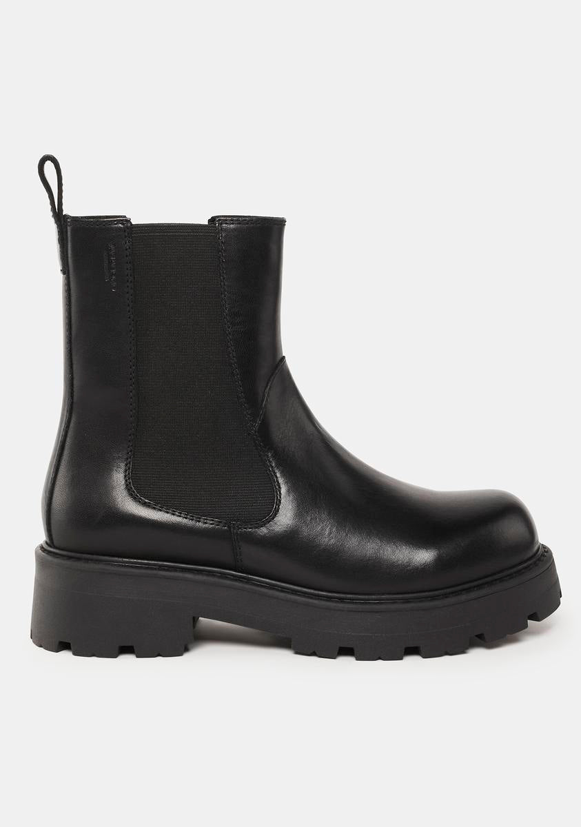 Vagabond Shoemakers Cleated Chelsea Boots Black Leather – Dolls Kill