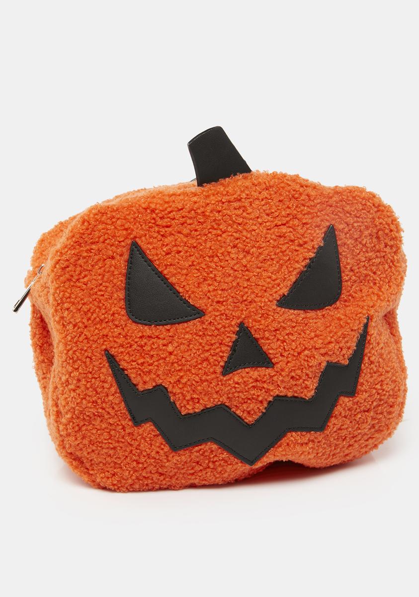 Trickz N' Treatz Faux Shearling Plush Pumpkin Backpack - Orange – Dolls Kill
