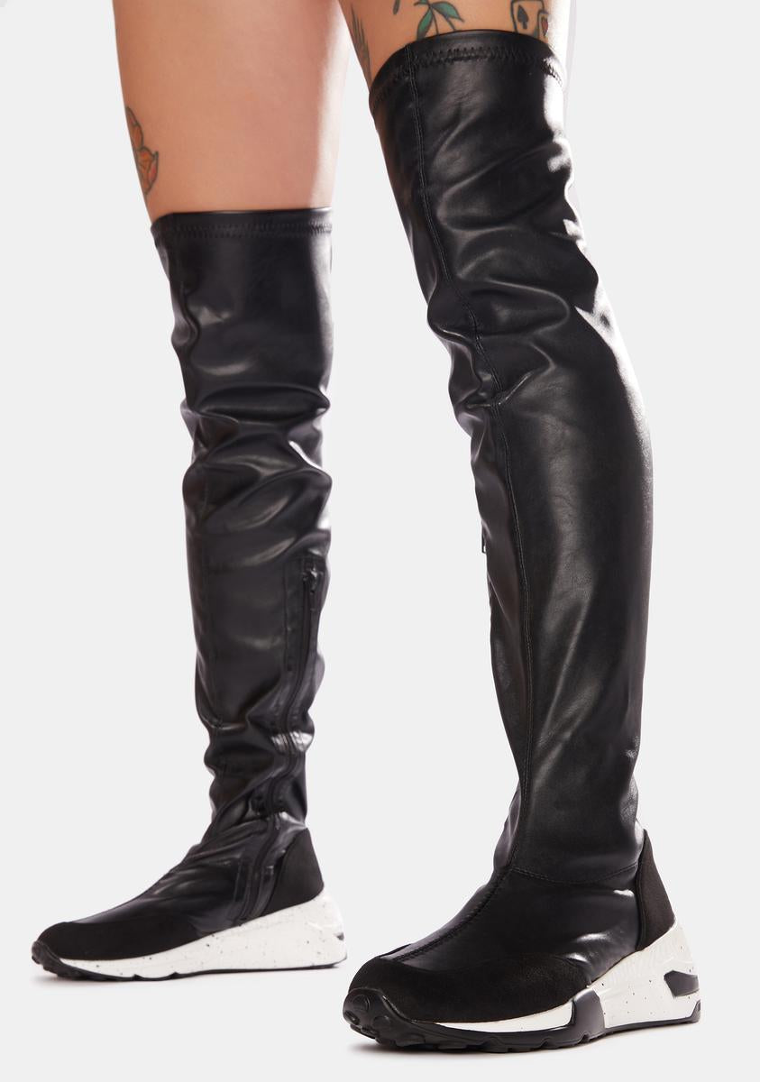 Street Trip Knee High Sneaker Boots