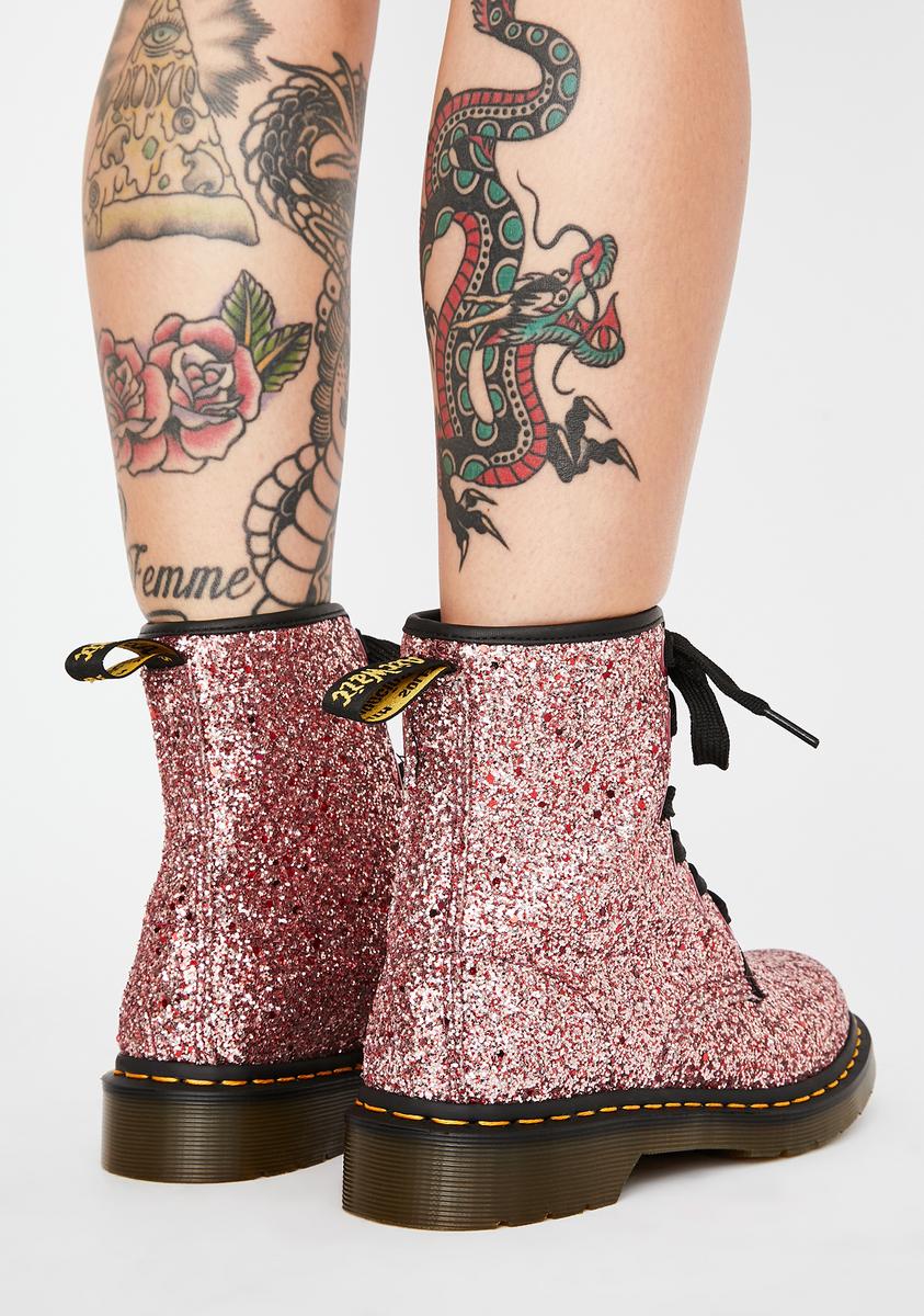 Dr. Martens Pink 1460 Farrah Glitter Boots – Dolls Kill