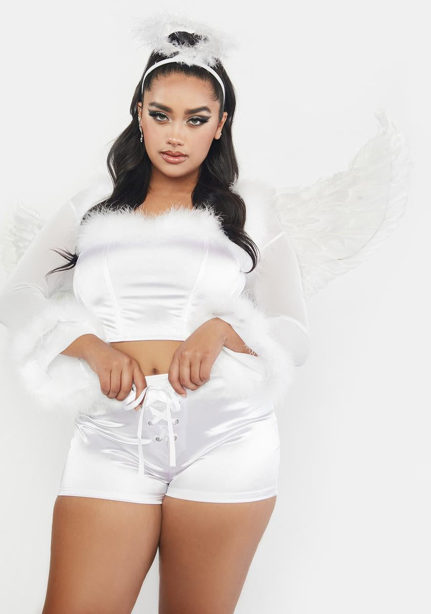 Plus Size Angel with Wings Sexy Costume Set - White – Dolls Kill